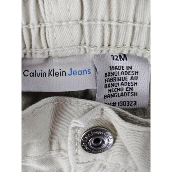 Calvin Klein Shirt Pants Set Button Front Blue Plaid Khaki 12M Infant Outfit - Picture 4 of 10